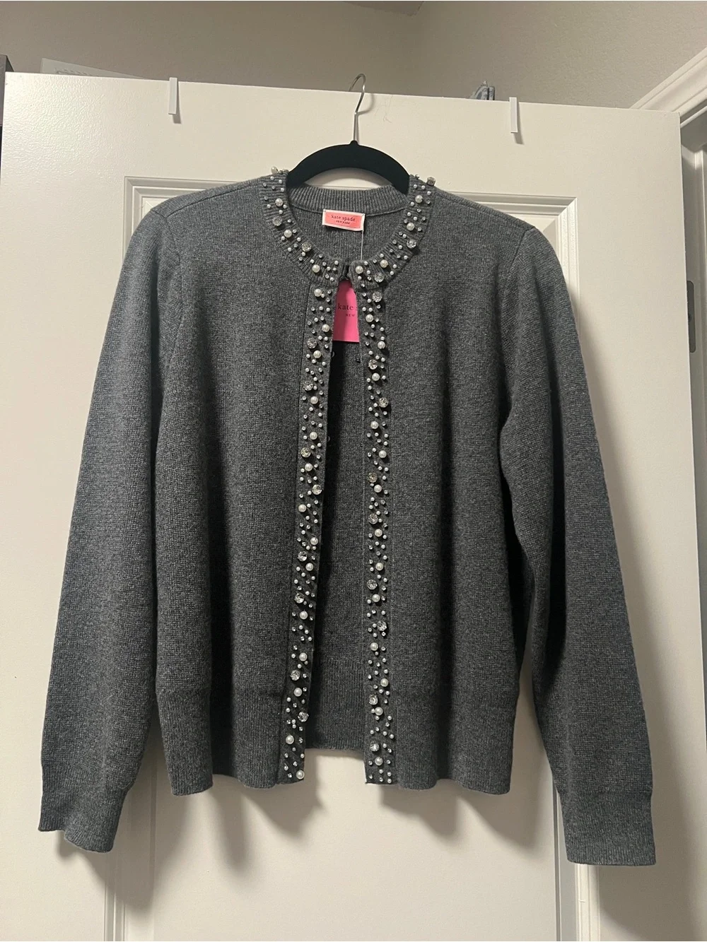 Kate Spade New York Pearl Rhinestone Cardigan Sweater